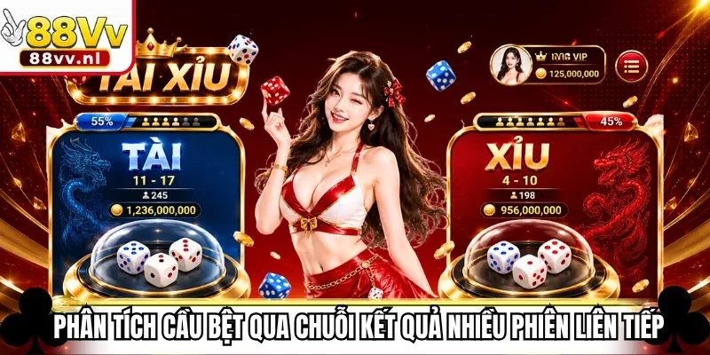 Phân tích cầu bệt qua chuỗi kết quả nhiều phiên liên tiếp