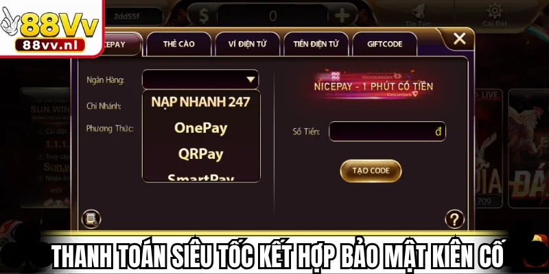 Thanh toán siêu tốc kết hợp bảo mật kiên cố